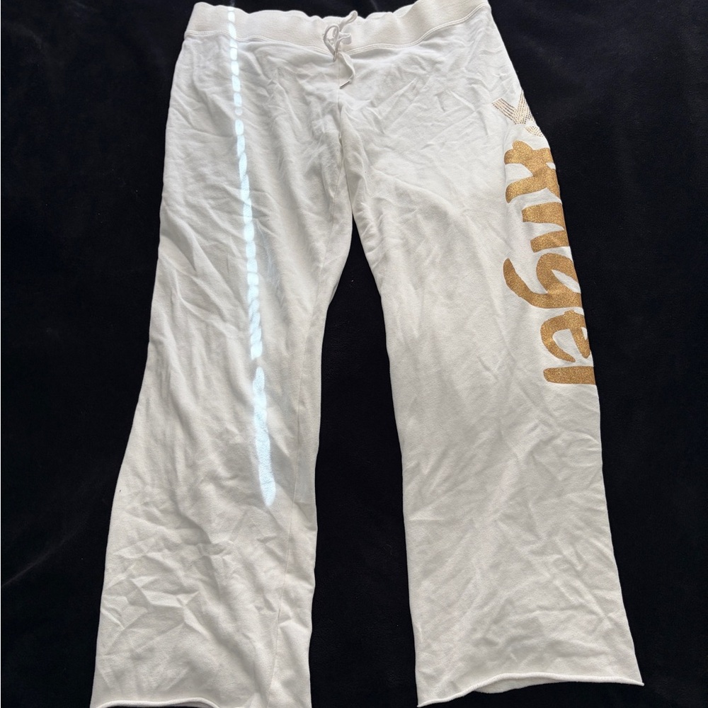 Victoria's Secret White and Gold VS Angel Pants